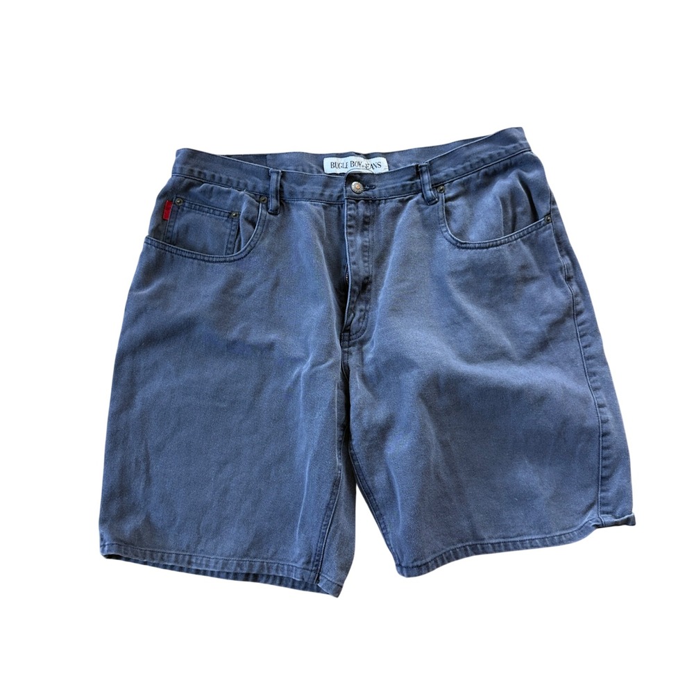 Mens Bugle Boy Denim Shorts Size 38 Blue Vintage 90s Faded Casual Streetwear